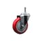 Service Caster 4'' Red Polyurethane Wheel Swivel 7/16'' Grip Ring Stem Caster SCC-GR20S414-PPUB-RED-716138 - alternate 1